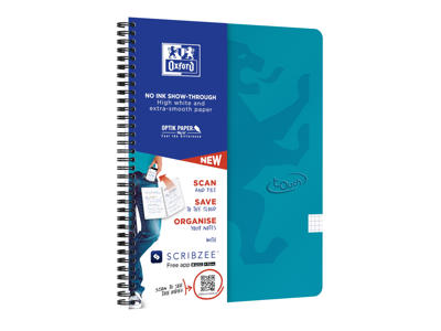 Notesbog Oxford Touch A4+ 90gr. tern turkis