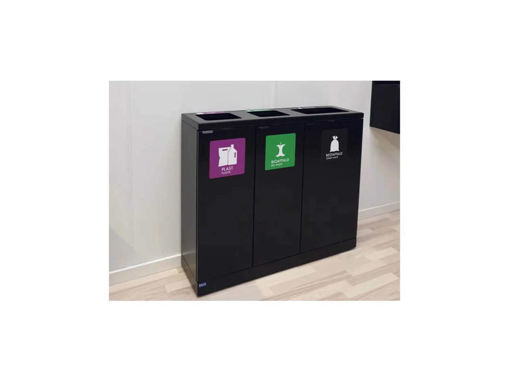 Affaldsbeholder Bica 2x65L+1x95L antracit