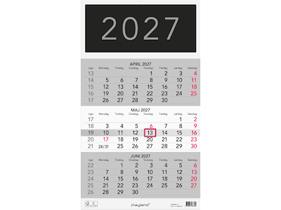 Vægkalender Triplanner 2027