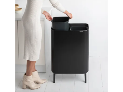 Brabantia affaldsspand med låg | Bo Touch | 2 x 30 liter | Sort