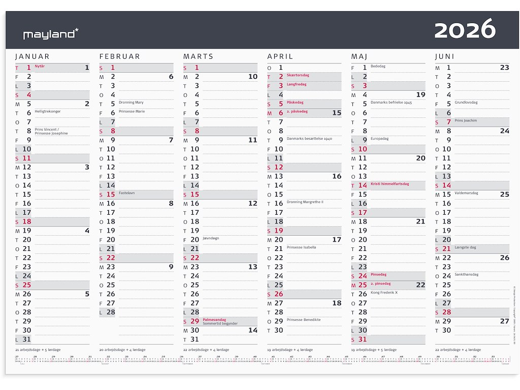 Kontorkalender Moderne A3 2026