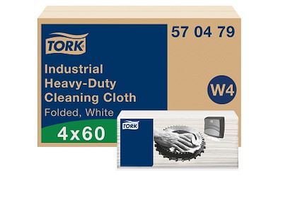 Aftørringsklud Tork W4 570479 Kraftig hvid 4x60 ark