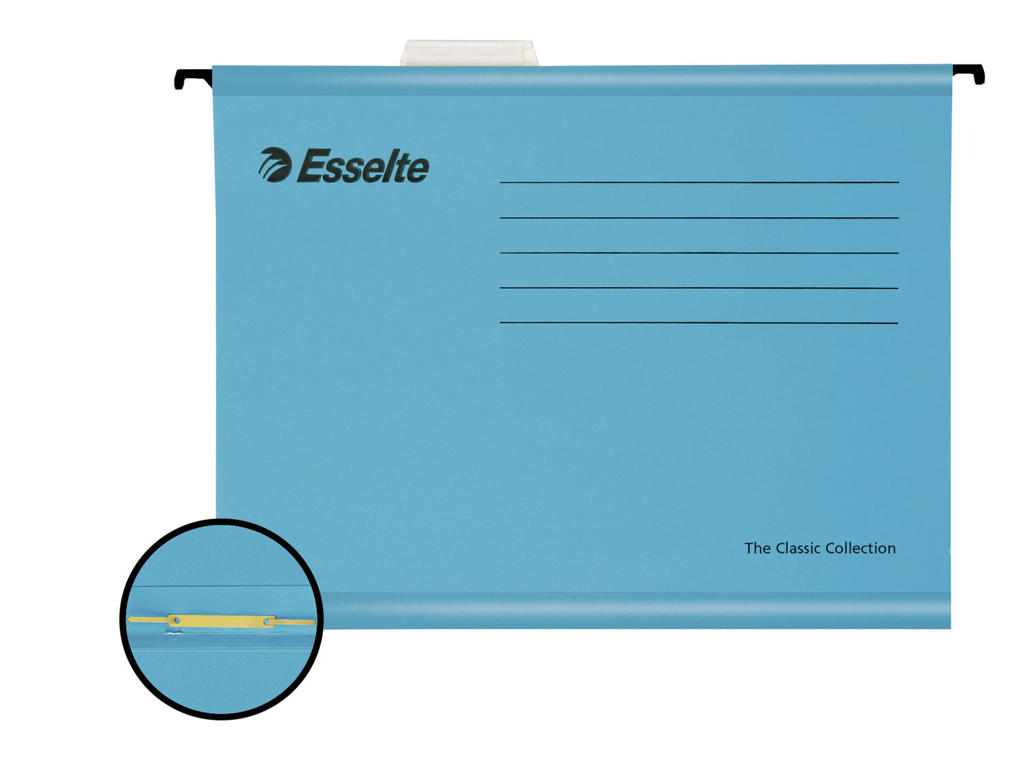 Hængemappe Esselte standard A4 m/split blå 10 stk