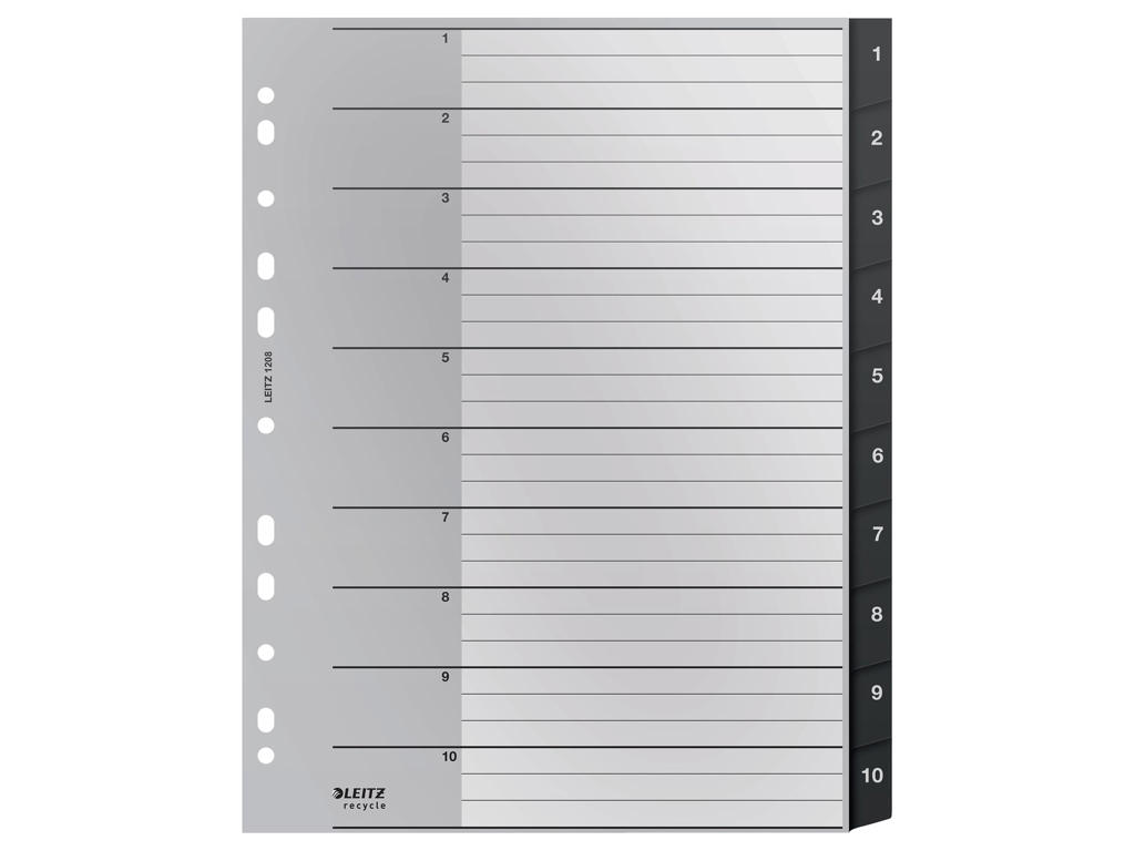 Talregister A4 1-10 PP Recycle