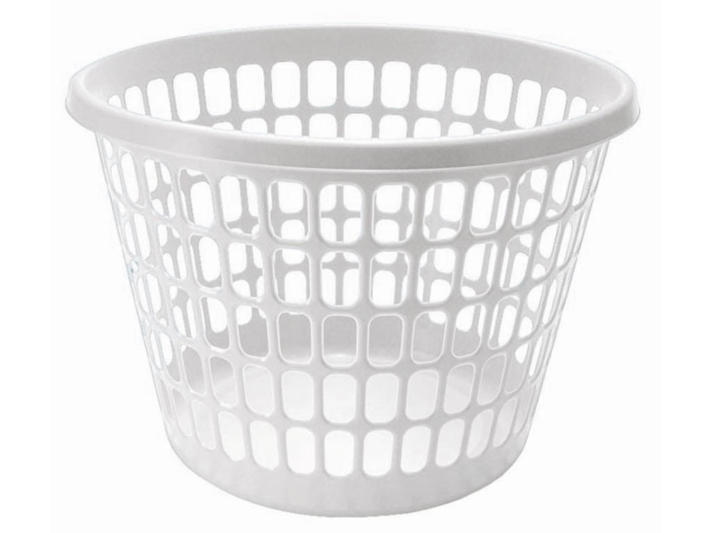 Vasketøjskurv Ø44 cm hvid 
