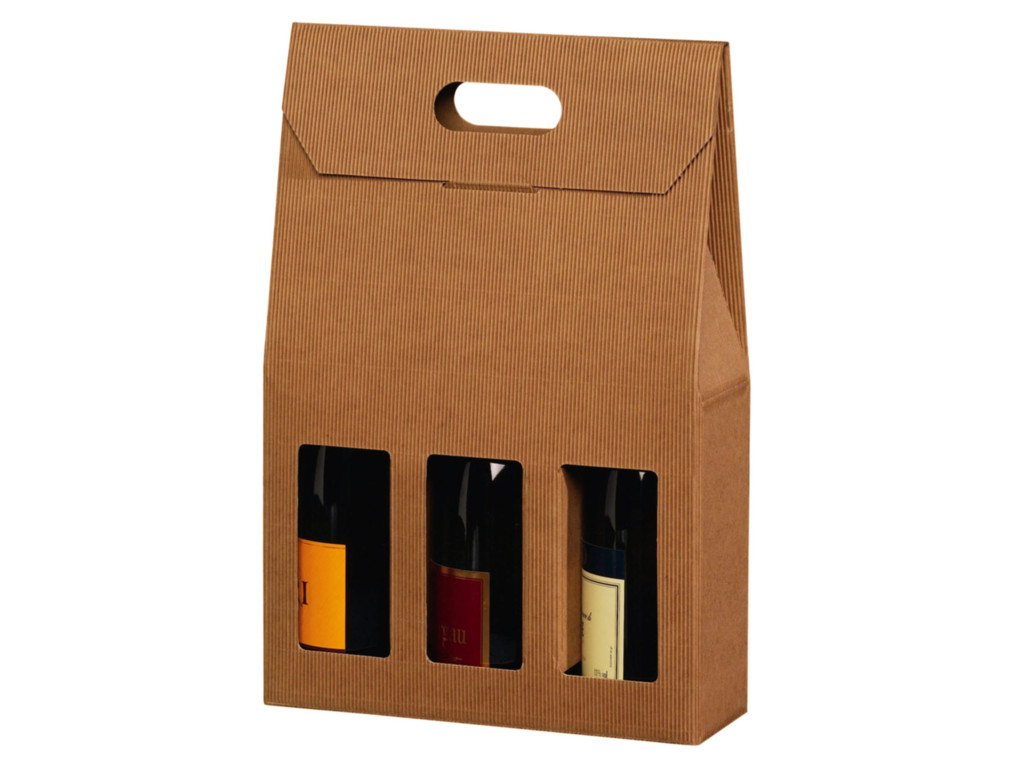 Vinæske brun bølge 3 flasker, åben