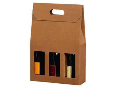 Vinæske brun bølge 3 flasker, åben