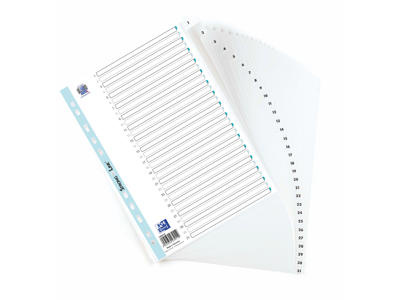 Talregister A4 Strongline 1-31 hvid