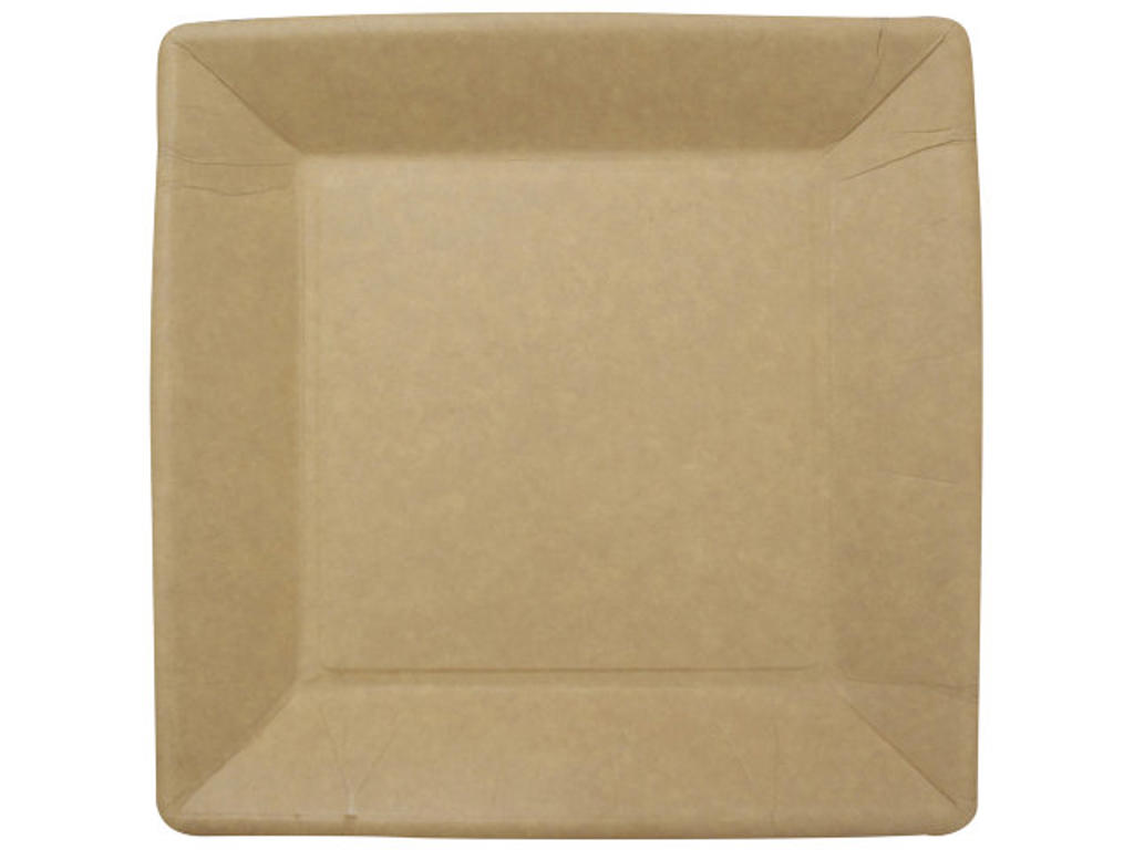 Tallerken 23x23 cm pap nature brun 50 stk