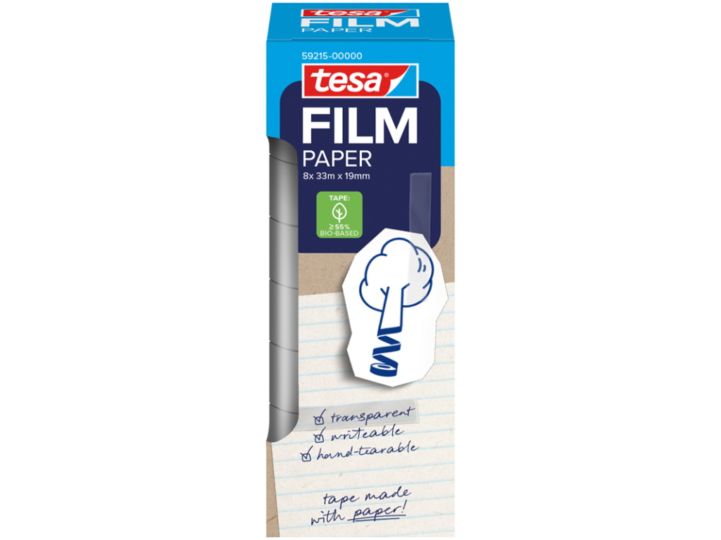 Tape papir Tesa 19 mm x 33 meter, 8 rl.