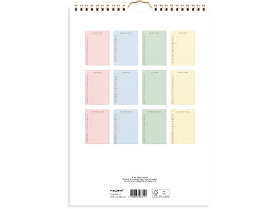 Familiekalender Color lille 2026