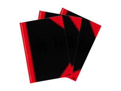 Kina notes A4 tern sort/rød Bantex