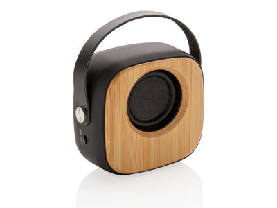 Fashion 3W trådløs bambus højtaler, sort