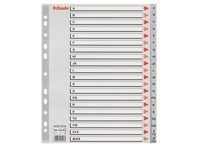 Alfabet A4+ Esselte a-å maxi grå