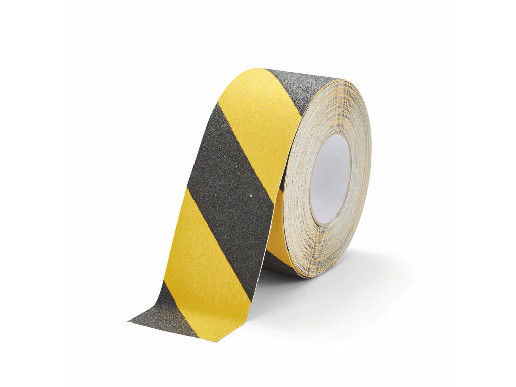 Skridsikker tape Duraline GRIP color 75mm sort/gul