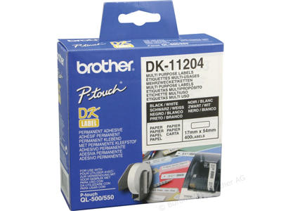 Label Brother DK11204 17x54mm hvid 400 stk