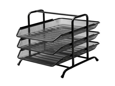 Brevbakkesæt tråd metal med 3 bakker sort