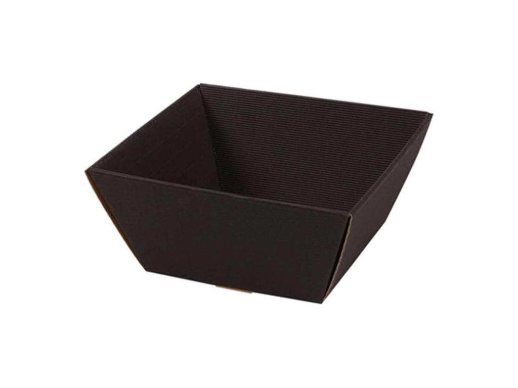 Gavekurv 26x26x12 cm sort bølge