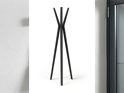 Stumtjener med 6 knager DURASTORE®, Sort