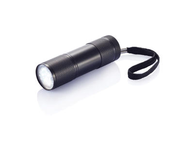 Quattro aluminium lygte, sort