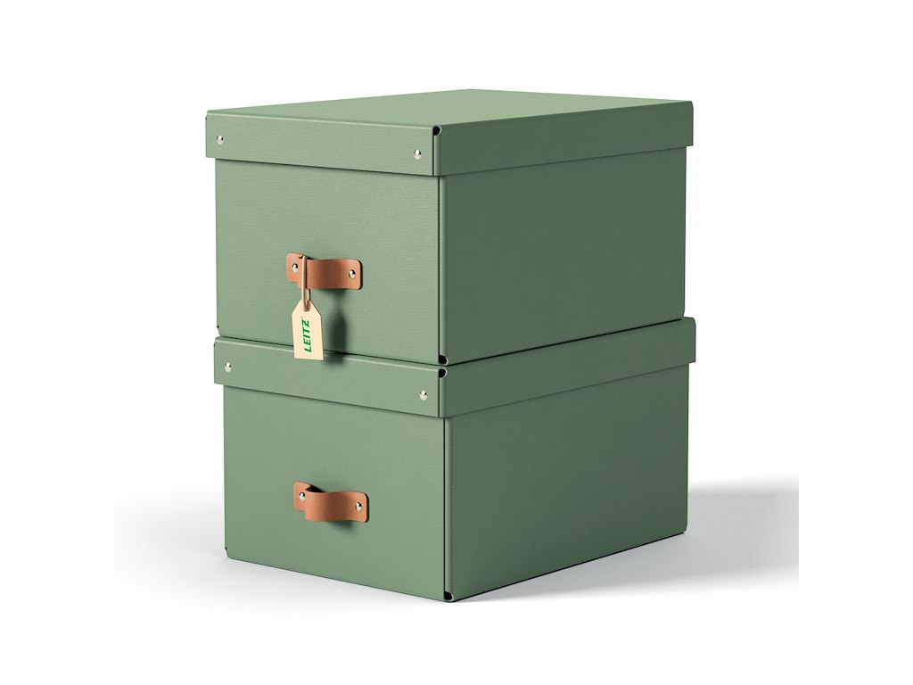 Opbevaringskasse Leitz Puro medium grøn 2 stk