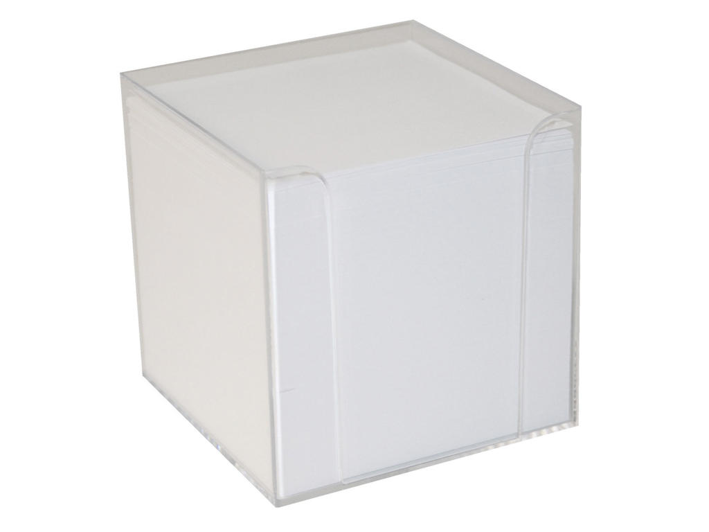 Kubusdispenser med 700 ark hvidt papir 9x9x9 cm
