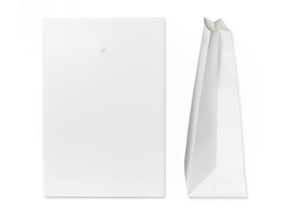 Gavepose 30x14x43+4cm m/hul, hvid kraftpapir 100 stk