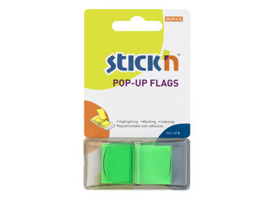 Indexfaner 25x45 mm Stick'N grøn