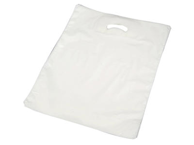 Bærepose 375x450/40 mm hvid 40 my 500 stk 