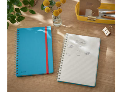 Notesblok Leitz Cosy m/spiral L linjeret blå