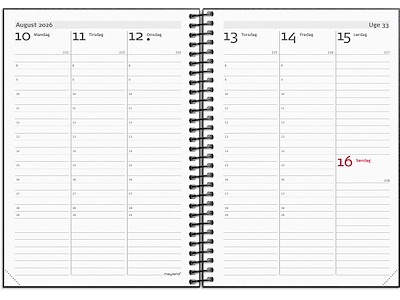 A6 ugekalender højformat matsort genbrugskarton 2026