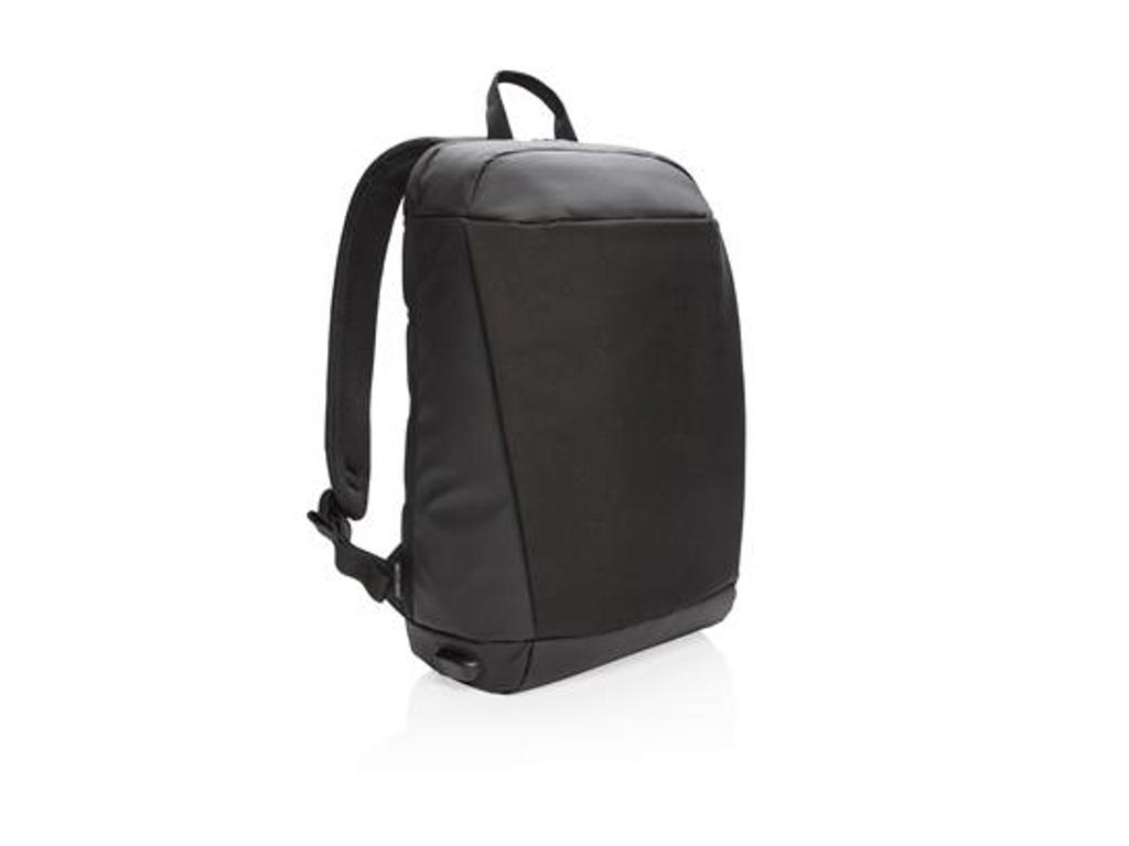 Madrid tyverisikker PVC fri rygsæk med RFID og USB, sort