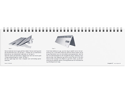 Dag-uge bordkalender grå PP-plast 2026