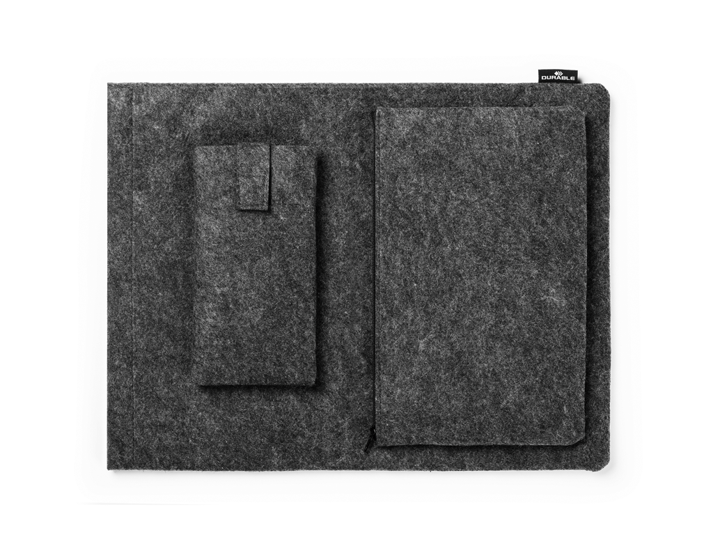 Sleeve EFFECT 16,4" incl. tilbehørsetui 60% genanvendt filt grå