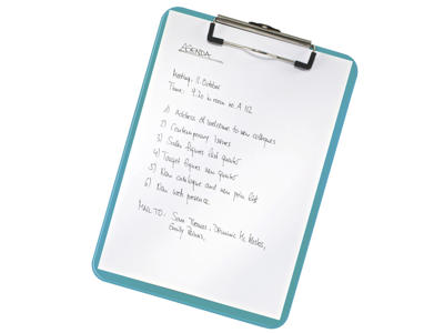 Clipboard A4 uden omslag WOW hård plast isblå