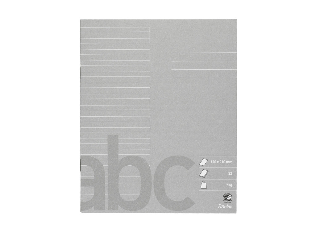 Skolehæfte 17X21 cm 24 linjer grå