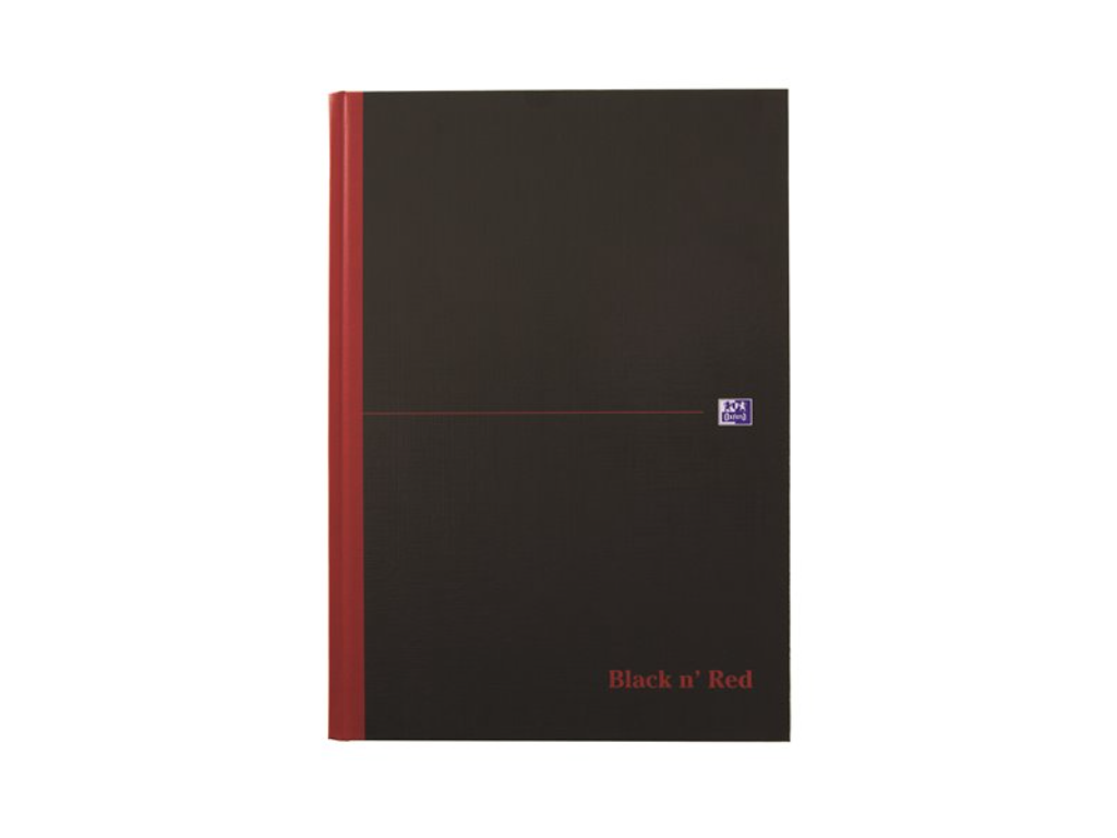Notesbog Oxford Black N'Red A4, linjeret, 192 sider