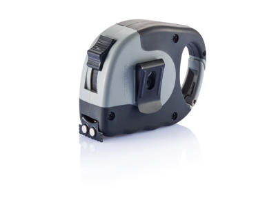 Målebånd med karabinlukning, grå