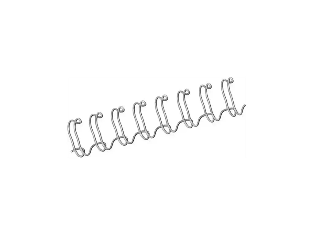 Spiralrygge Wire 14 mm 3:1 34 ringe sølv 100 stk A4