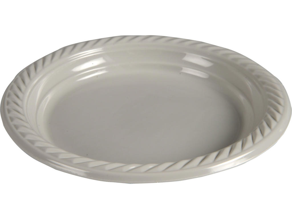 Tallerken flergangs Ø18 cm lysegrå 25 stk