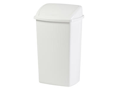 Affaldsspand 50 liter hvid plast m/svinglåg
