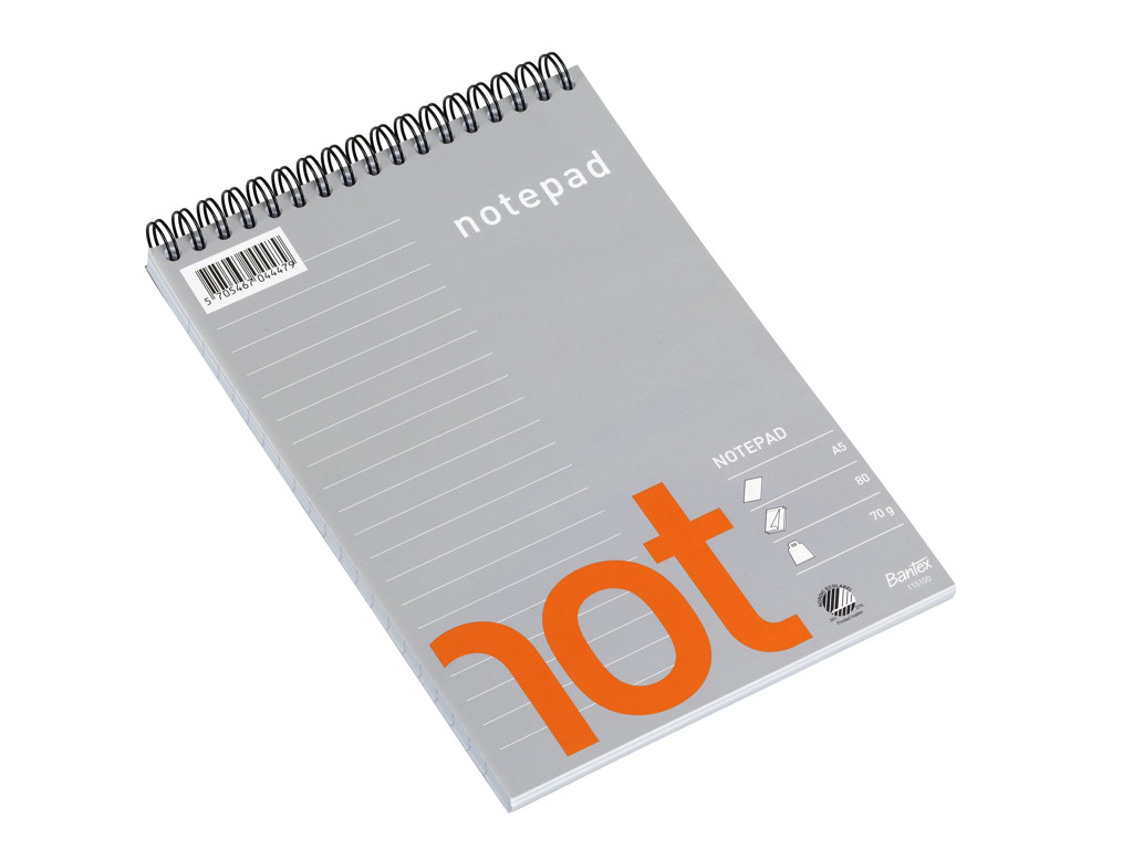 Notesblok A5 linjeret med spiral