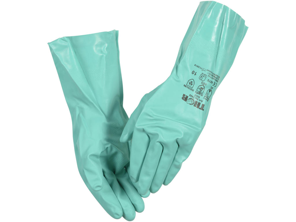 Husholdningshandske nitril med velour str 11 grøn 1 sæt
