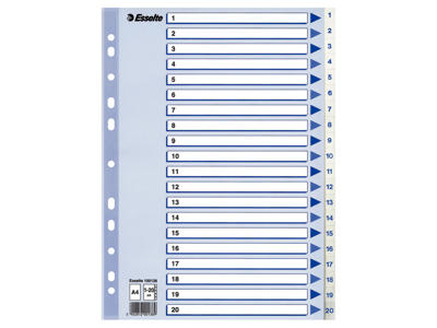 Talregister A4 Esselte 1-20 hvid