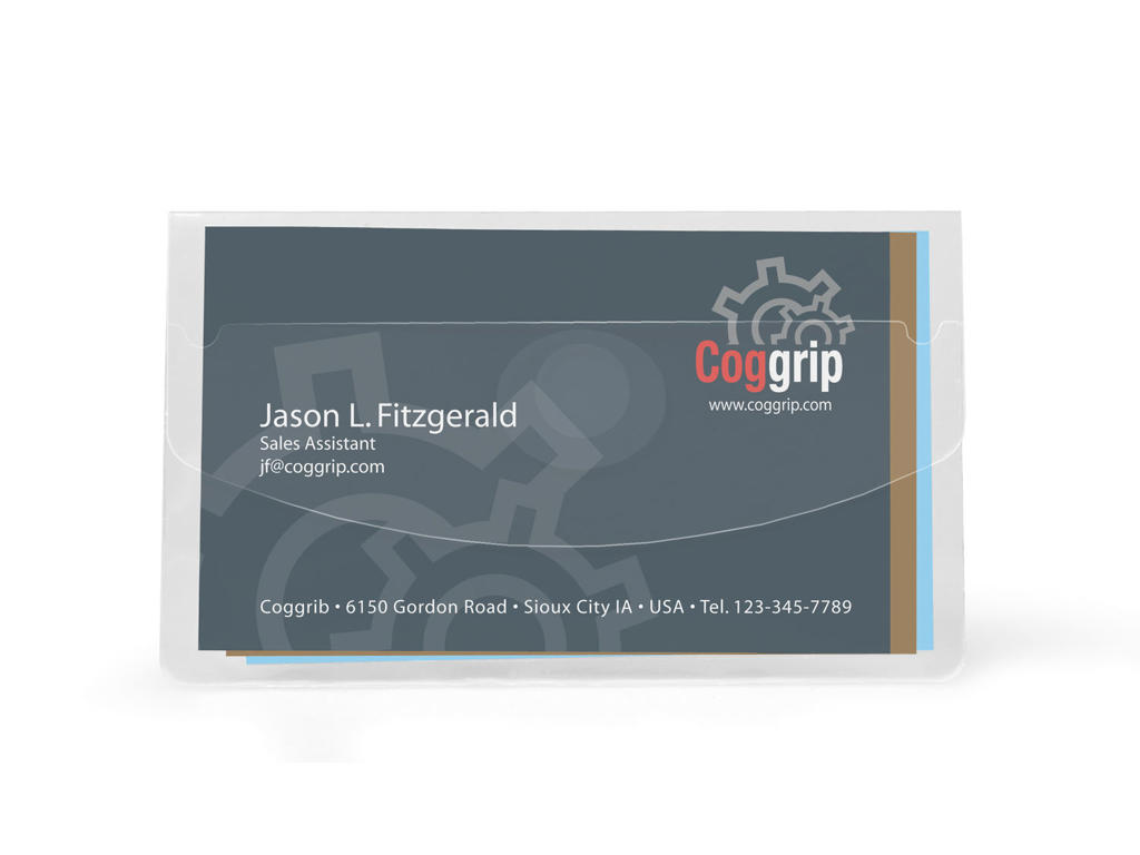 Visitkortlomme 105x60mm åben lang side, selvkl. 10 stk.