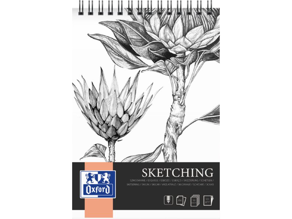 Skitseblok A4 120gr Oxford 50 ark
