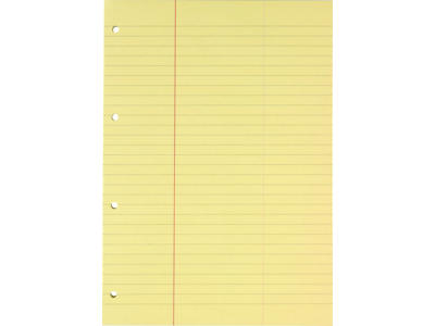 Blok A4 linjeret med 4 huller gul