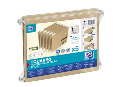 Hængemappe A4 Toureg V-bund sand 5 stk