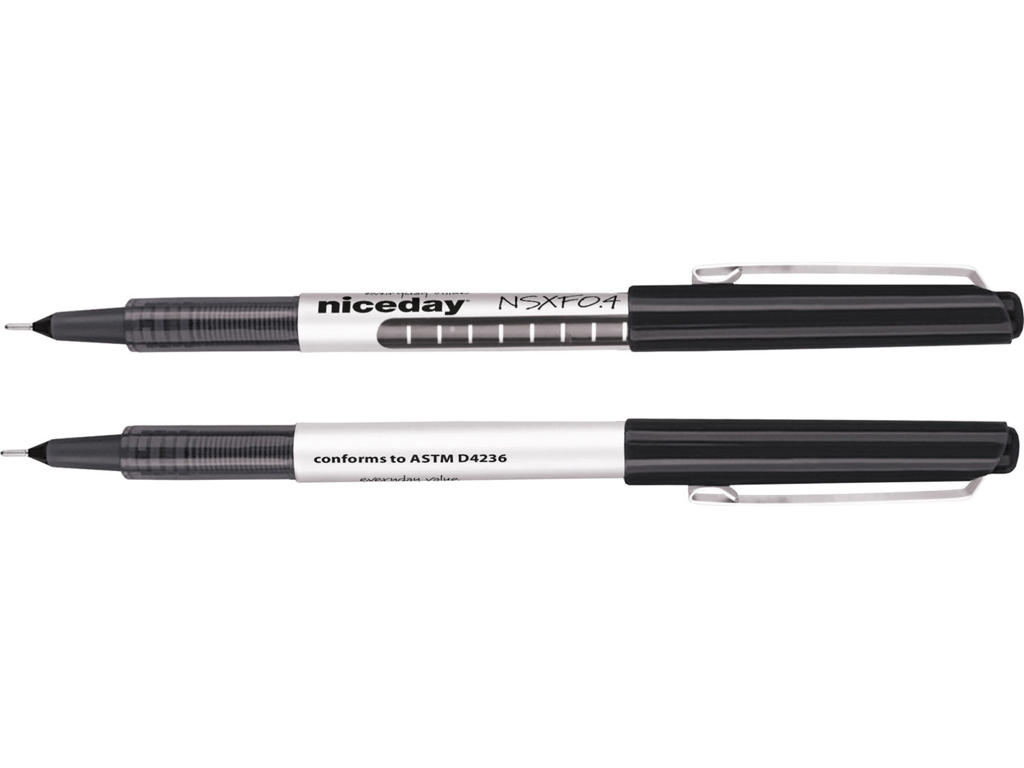 Rollerpen Niceday sort, 0,4 mm streg