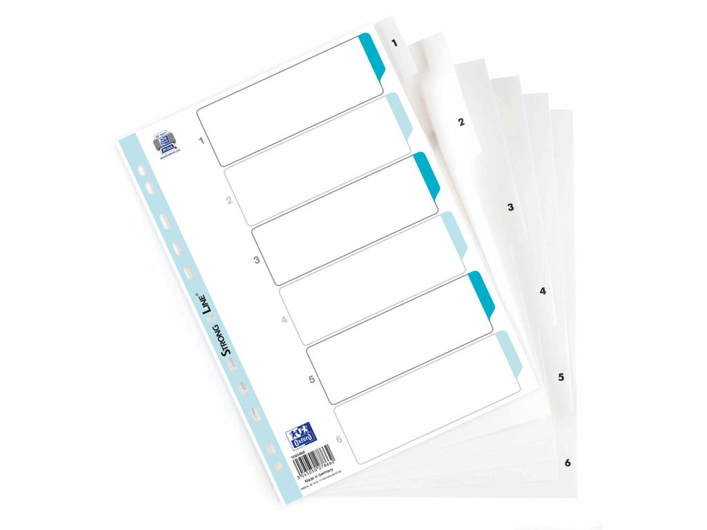 Talregister A4 Strongline 1-6 hvid